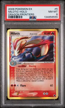 2006 POKEMON EX DRAGON FRONTIERS #5 MILOTIC-HOLO PSA 8 - Image 1