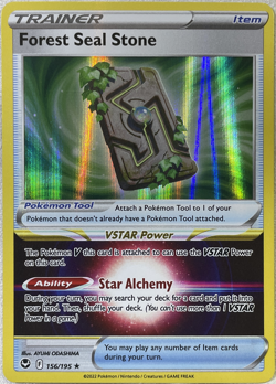 Forest Seal Stone Holo Rare - 156/195 - Silver Tempest Pokemon 2022 - Image 1