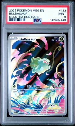 2025 POKEMON MEG EN-MEGA EVOLUTION ILLUSTRATION RARE #133 BULBASAUR PSA 9 - Image 1
