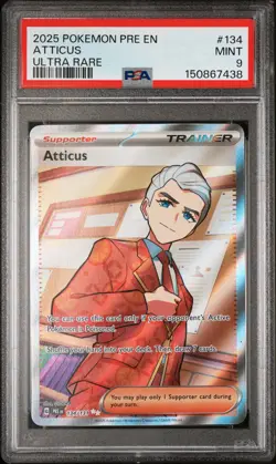 2025 POKEMON PRE EN-PRISMATIC EVOLUTIONS ULTRA RARE #134 ATTICUS PSA 9 - Image 1