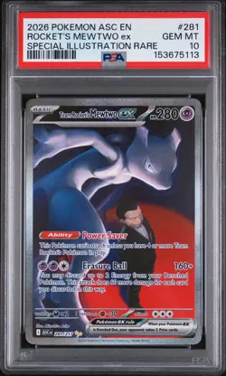 Team Rocket's Mewtwo Ex - Pokemon Ascended Heroes #281 PSA 10.0 - Image 1