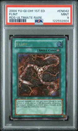 2004 YU-GI-OH! RDS-RISE OF DESTINY 1ST EDITION-ULTIMATE RARE #EN042 FLINT PSA 9 - Image 1