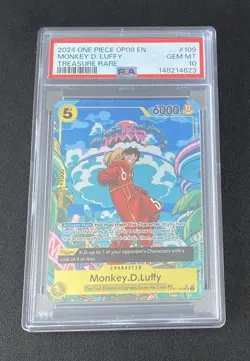 One Piece Monkey D. Luffy Treasure Rare TR OP08 Two Legends OP07-109 ENG PSA 10 - Image 1