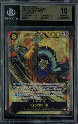 2026 One Piece Azure Sea's Seven OP14-120 CROCODILE Alt Art Sec BGS 10 Pristine - Image 1