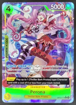 2026 One Piece Azure Sea's Seven Perona Rare #OP14-111 MS2 - Image 1
