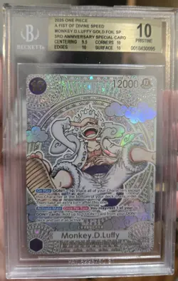 ONE PIECE OP11- GOLD AND SILVER MONKEY D. LUFFY RARE SEQUENTIAL BGS 10 - Image 2