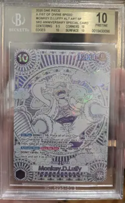 ONE PIECE OP11- GOLD AND SILVER MONKEY D. LUFFY RARE SEQUENTIAL BGS 10 - Image 3