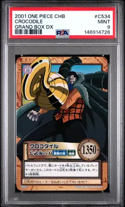 2001 ONE PIECE CARDDASS HYPER BATTLE GRAND BOX DX #C534 CROCODILE PSA 9 - Image 1