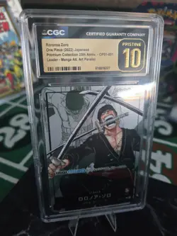 One Piece Roronoa Zoro Premium Collection OP01-001 Manga Alt Art Japanese CGC 10 - Image 1