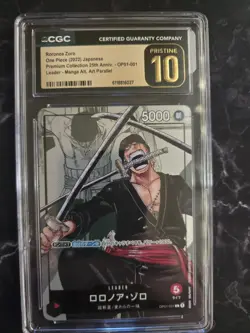 One Piece Roronoa Zoro Premium Collection OP01-001 Manga Alt Art Japanese CGC 10 - Image 2