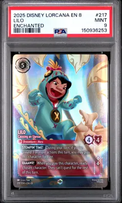 2025 DISNEY LORCANA EN 8-REIGN OF JAFAR ENCHANTED LILO CAUSING AN UPROAR PSA 9 - Image 1
