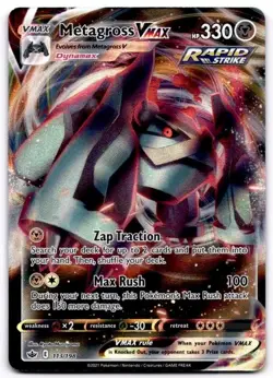 Metagross VMAX 113/198 Holo VMAX Rare Chilling Reign Pokemon Holo Near Mint - Image 1