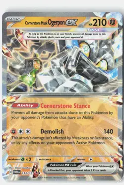 Cornerstone Mask Ogerpon ex 112/167 Double Rare Twilight Masquerade Pokemon NM - Image 1