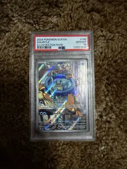 2024 POKEMON SV07 STELLAR CROWN #148 SQUIRTLE ILLUSTRATION RARE HOLO PSA 10 - Image 1