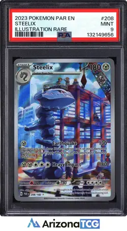 Pokemon 2023 Steelix 208/182 Full Art Illustration Rare Paradox Rift PSA 9 - Image 1