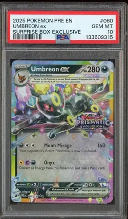 #1 2025 Pokemon PRE EN Surprise Box Exclusive #060 Umbreon ex PSA 10 GEM MINT - Image 1