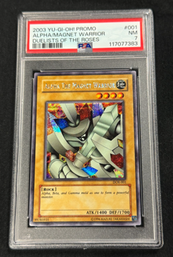 2003 Yu-Gi-Oh! Alpha The Magnet Warrior DOR Limited Edition Secret Rare PSA 7 - Image 1