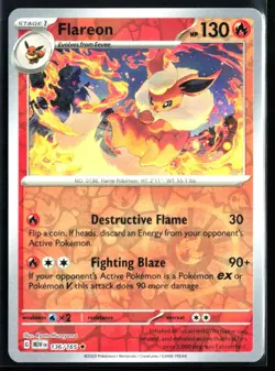 2023 Scarlet & Violet - 151 Flareon #136 Reverse Holo Rare Pokemon Card - Image 1
