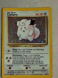 Pokemon Card Clefairy 05/102 Base Set Holofoil Unlimited Moderately Played - Image 1