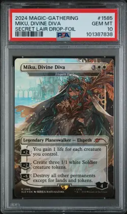 PSA 10 Miku, Divine Diva 1585 Hatsune Miku: Electric Entourage Mtg Foil - Image 1
