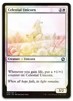 Celestial Unicorn #5 (Foil) (NM) Forgotten Realms AFR Magic MTG - Image 1