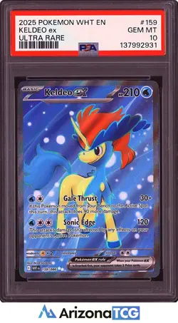 Pokemon 2025 Keldeo ex 159/086 Full Art Ultra Rare White Flare GEM MINT PSA 10 - Image 1