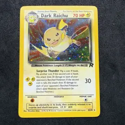 Dark Raichu 83/82 Team Rocket Unlimited Holo Secret Rare & Swirl Vintage Pokemon - Image 1