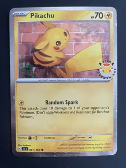 Pokemon TCG Pikachu (Pokemon Day 2026) 51/162 Cosmos Holo Near Mint - Image 1