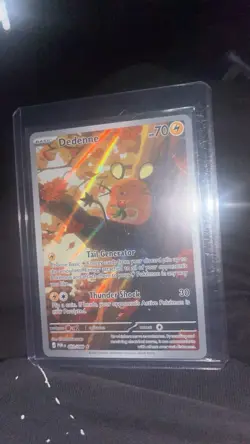 Nintendo Pokemon TCG Dedenne 093/088 Paldean Fates Illustration Rare Holo 70 HP - Image 2