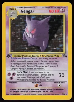 Gengar 5/62 1st Edition Holo Rare Holo POKEMON - Image 1