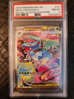2025 Pokemon Mega Venusaur EX 177/132 PSA 8 Mega Evolutions SIR NM - Image 1