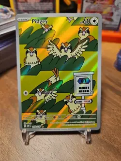 Pokemon TCG Pidgey 207/197 Obsidian Flames Illustration Rare Holo NM - Image 1