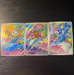 Pokemon First Partner Illustration Collection Rowlet 43 Litten 44 Popplio 45 - Image 1