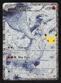 Reshiram 113/114 Celebrations Classic Collection Pokemon 2021 - Image 1