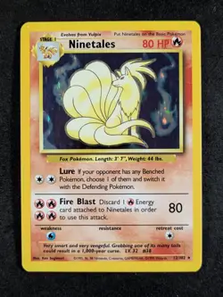 1999 Pokemon NINETALES #12/102 Base Set Unlimited Galaxy Star Holo Rare English - Image 1