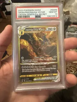 2023 Pokemon SWSH Crown Zenith GG68 Origin Forme Dialga VSTAR PSA 10 - Image 1