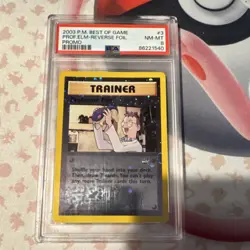 Pokemon Professor Elm Best of Promo Reverse Holo 003/009 2003 PSA 8 - Image 1