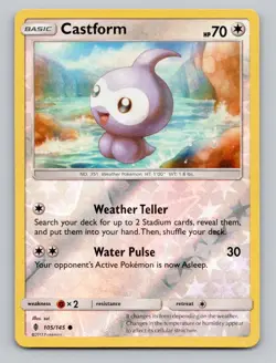 Reverse Holo Castform 105/145 Common Guardians Rising Pokemon - Image 1