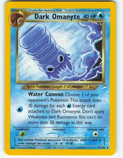 Dark Omanyte - 37/105 Neo Destiny - Pokemon TCG - 2002 - Image 1
