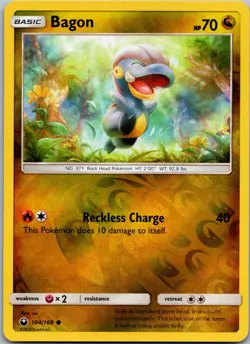 Pokemon Reverse Holo Bagon (104) SM - Celestial Storm 104/168 - Image 1