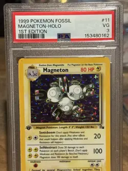 PSA 3 1st Ed Fossil Magneton Holo #11 Pop 17 Rare Low Pop WOTC 3 Magnet Pokemon - Image 2