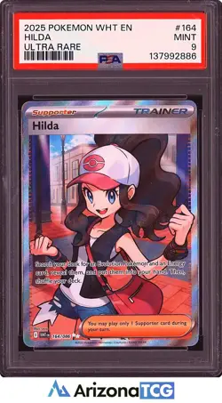 Pokemon 2025 Hilda 164/086 Full Art Ultra Rare White Flare PSA 9 - Image 1