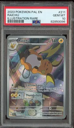 #2 2023 Pokemon PAL EN Illustration Rare #211 Raichu PSA 10 GEM MINT - Image 1