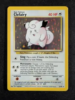 1999 Pokemon CLEFAIRY #5/102 Base Set Unlimited Galaxy Star Holo Rare English - Image 1