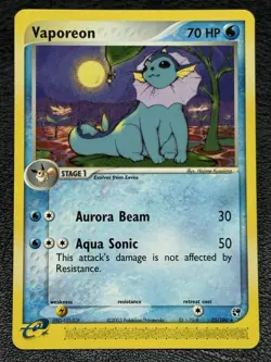 Vaporeon 25/100 - Non Holo Rare - Vintage Pokemon TCG: EX Sandstorm - LP - Image 1