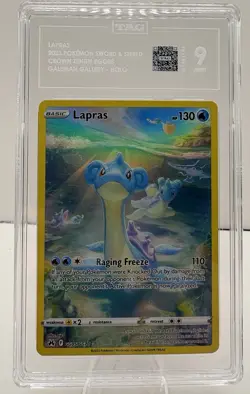 Pokemon 2023 - Crown Zenith - Lapras Galarian Gallery #GG05/GG70 - TAG 9 MINT - Image 1