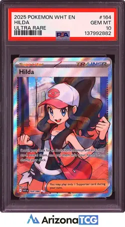 Pokemon 2025 Hilda 164/086 Full Art Ultra Rare White Flare GEM MINT PSA 10 - Image 1