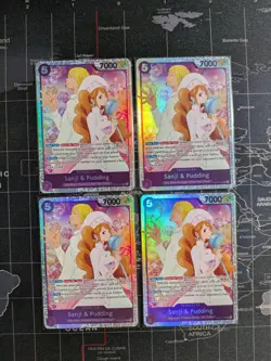 One Piece TCG EB02 English Sanji and Pudding SR Anime 25th Collection x4 Playset - Image 1