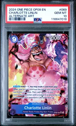 PSA 10 – 2024 ONE PIECE OP08-TWO LEGENDS 069 CHARLOTTE LINLIN ALT ART (English) - Image 1