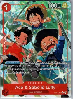 Ace & Sabo & Luffy (Alt Art) OP13-007 English Carrying His Will - One Piece - NM - Image 1